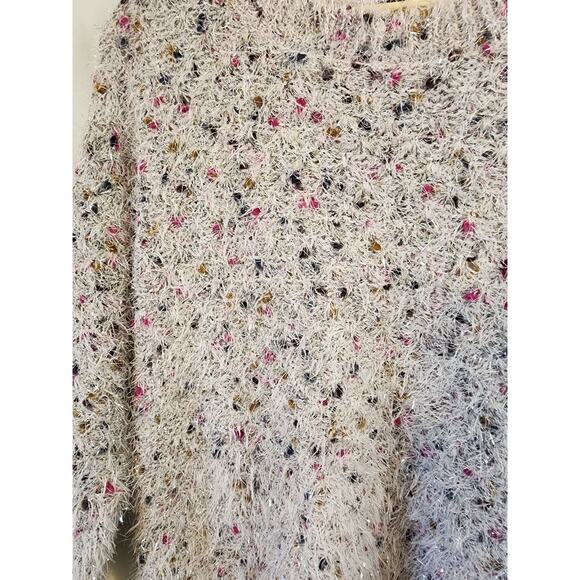 OLIVER.O Women's Soft Fuzzy Chunky Sweater w Silver Accents Retro Festive SMALL - Picture 7 of 7